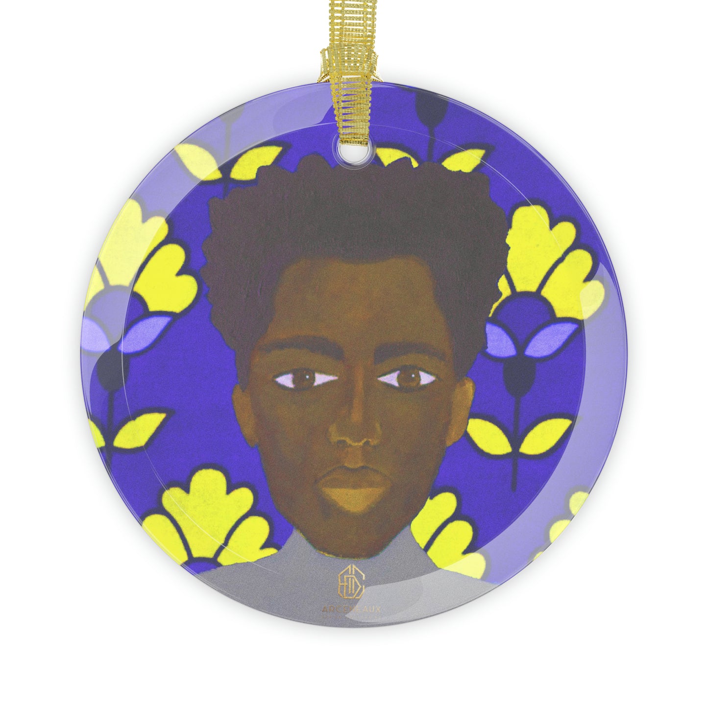 Glass Ornament | Solomon (yellow, blue)