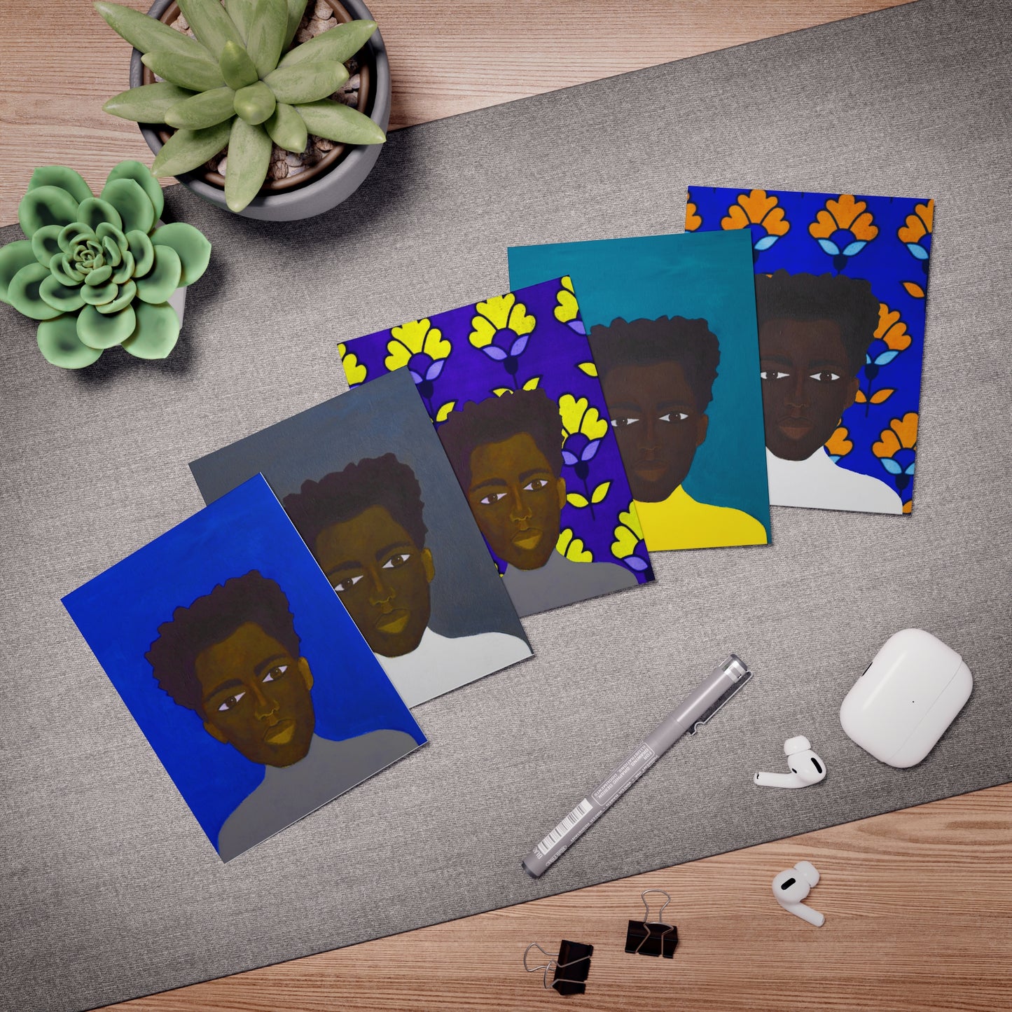 "Black Boy Joy"  multi-design greeting cards (5-Pack)