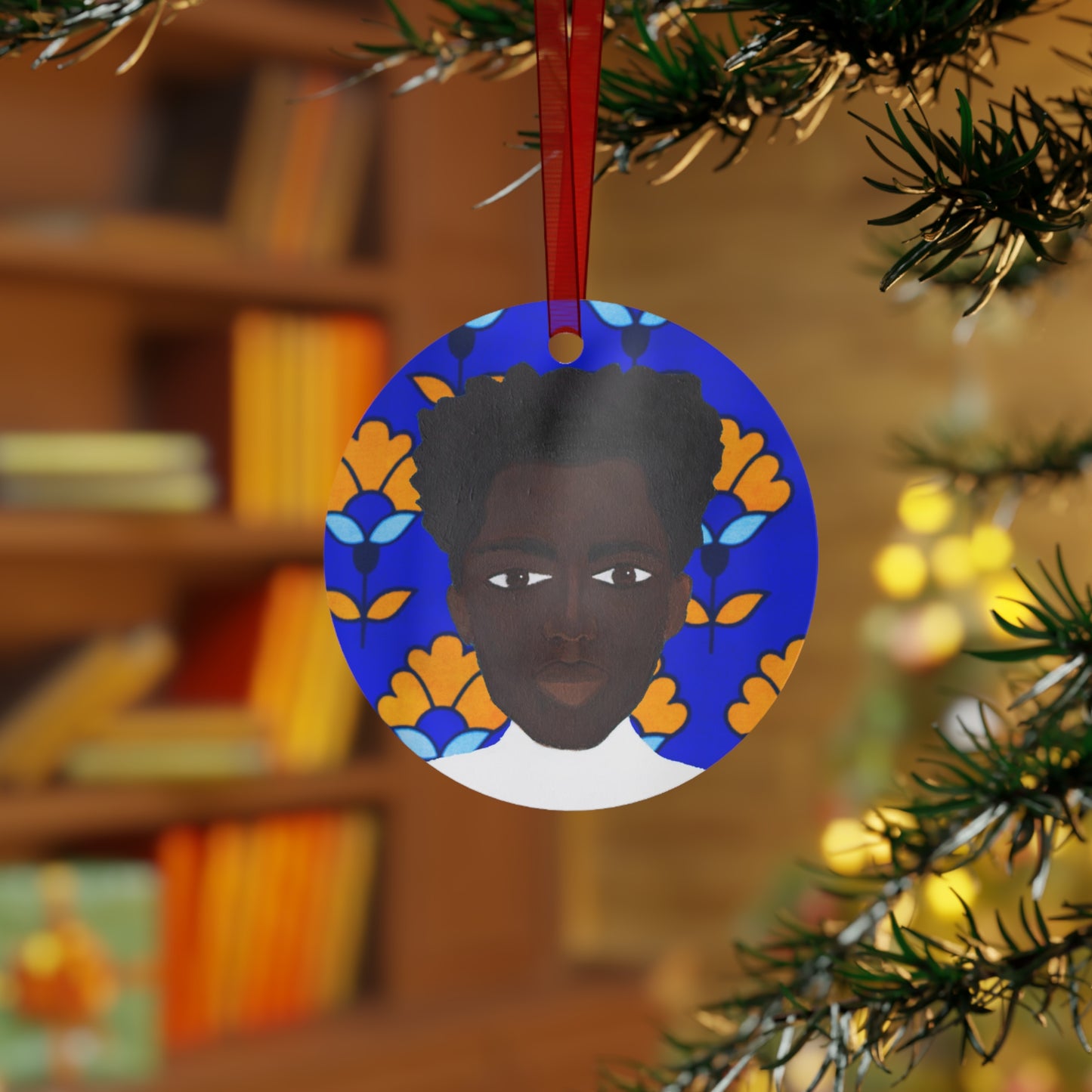 Metal Ornament | Solomon (orange, blue)