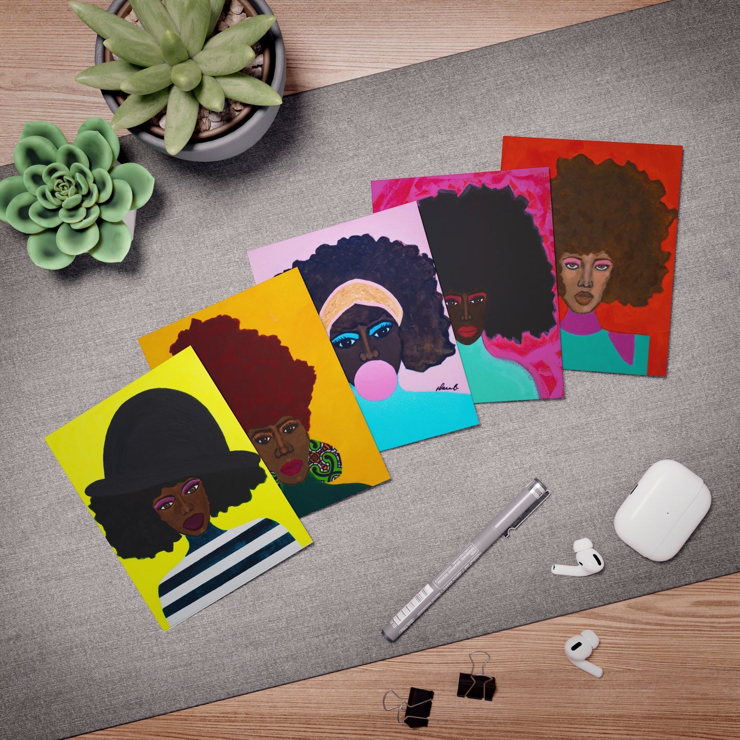 "The Lovely Ladies"  multi-design greeting cards (5-pack)