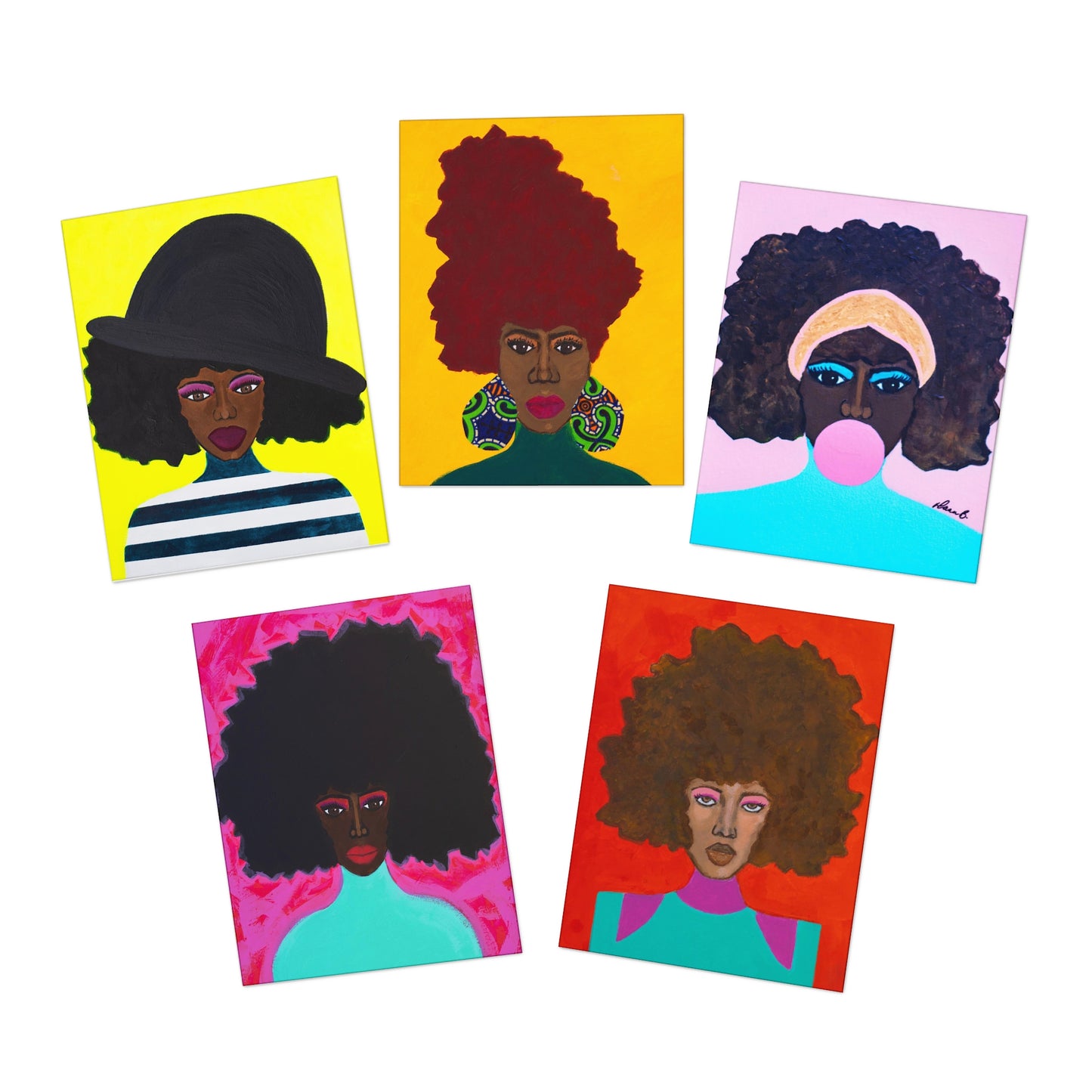 "The Lovely Ladies"  multi-design greeting cards (5-pack)